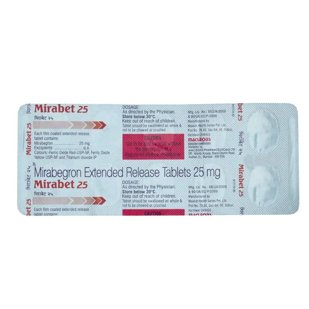 Mirabet Tablets 25mg (20 Tablets) - Overactive Bladder Treatment - derma.pk