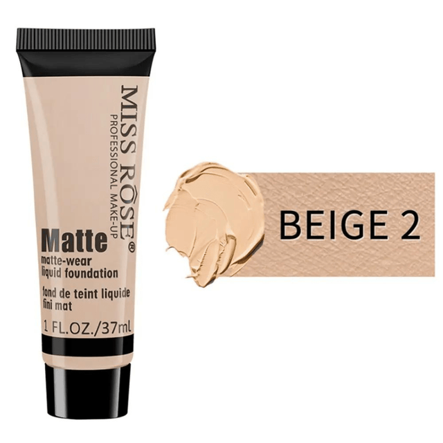 MISS ROSE MATTE WEAR LIQUID FOUNDATION IN BEIGE 2 - 37ml