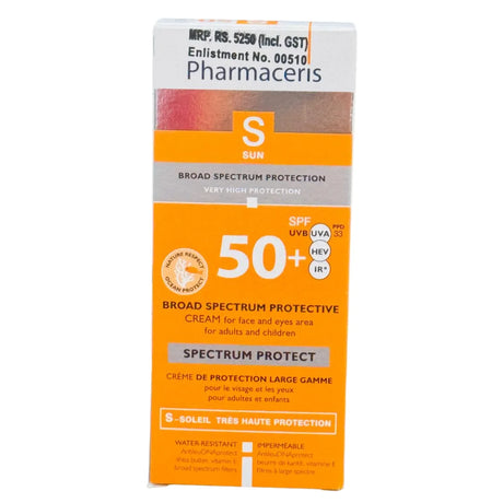 PHARMACERIS Sun Protect SPF 50+ Broad Spectrum Sunscreen Cream (50ml) - Maximum Protection for All Skin Types - dermatologists.pk