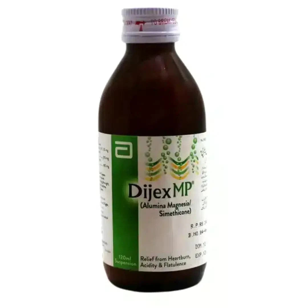 Dijex MP Carminative Suspension 120ml - For Acidity & Indigestion - Prescription Required - dermatologists.pk